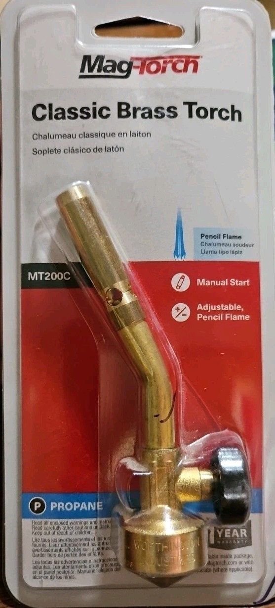 Mag-Torch Brass Propane Torch Head, Adjustable Pencil Flame