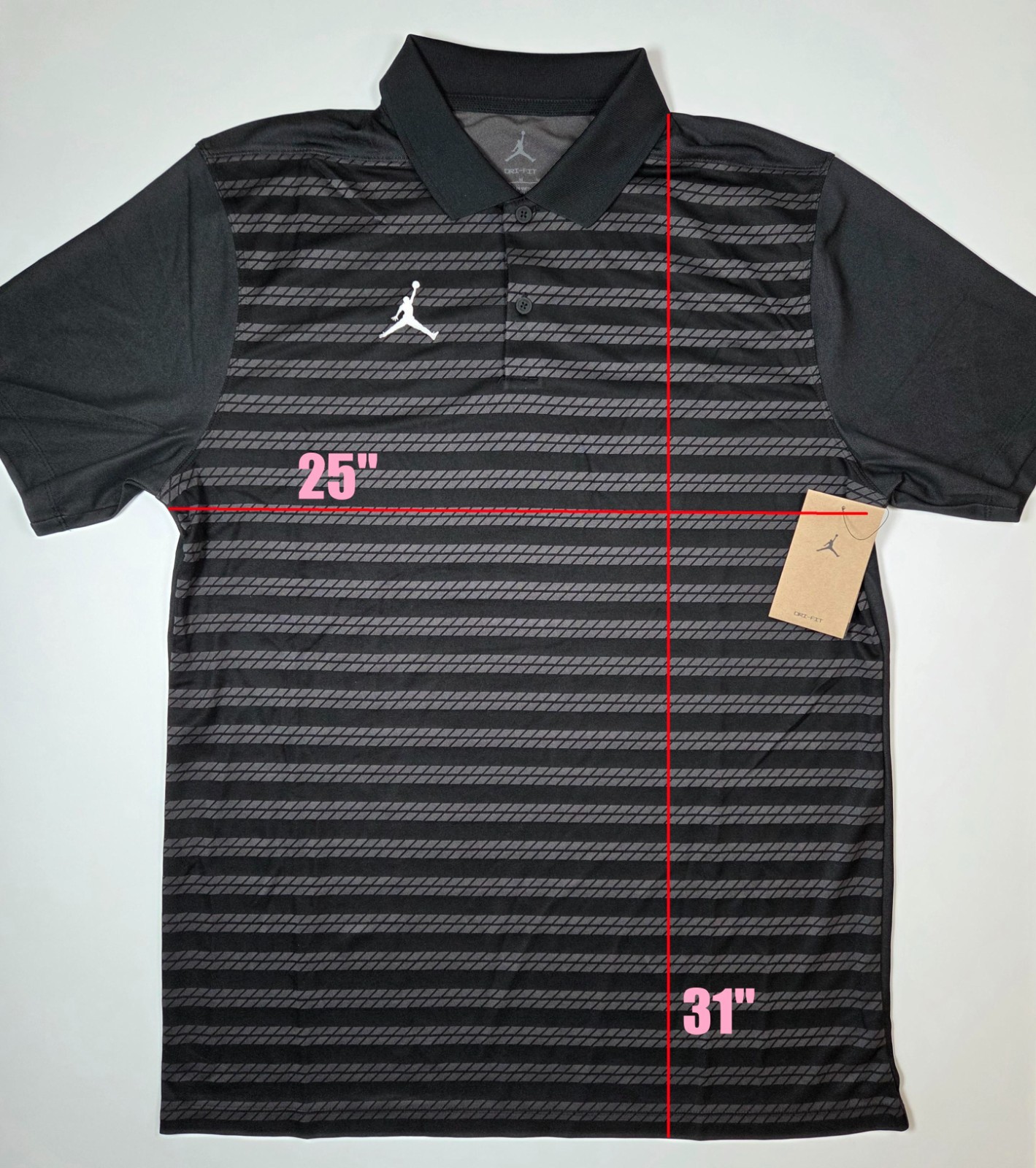 JORDAN DRI-FIT VICTORY COACHES POLO Size XL - BLACK/ANTHRACITE/WHITE FN6924-010