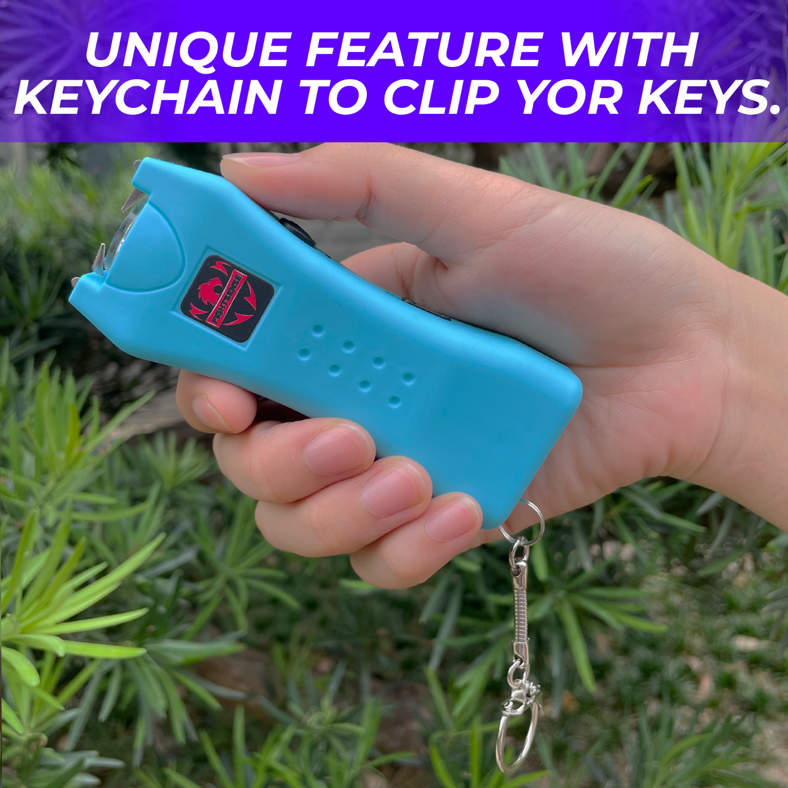 FIGHTSENSE Rechargeable Stun Gun 10 Mil Volts With Led Light Extremely Powerful