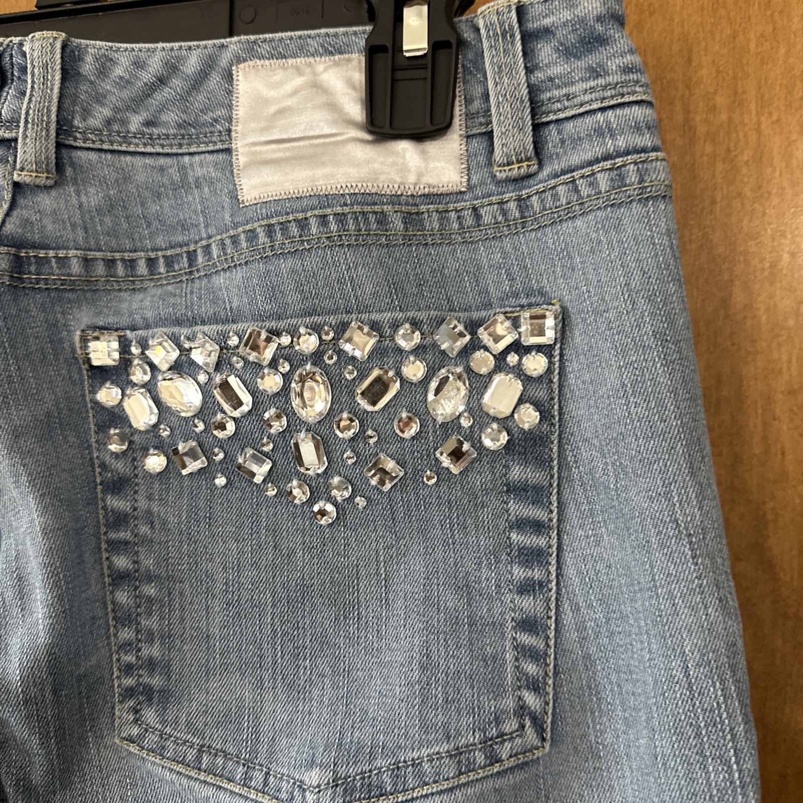 White House Black Market Jeans Blue Beaded Size 12