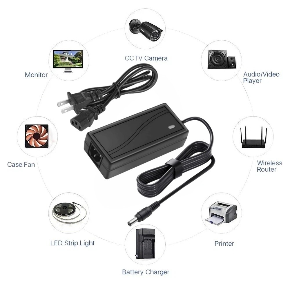 12V 5A 5AMP 60W Power Supply Adapter Transformer LED Strip Light CCTV PC 5050 US