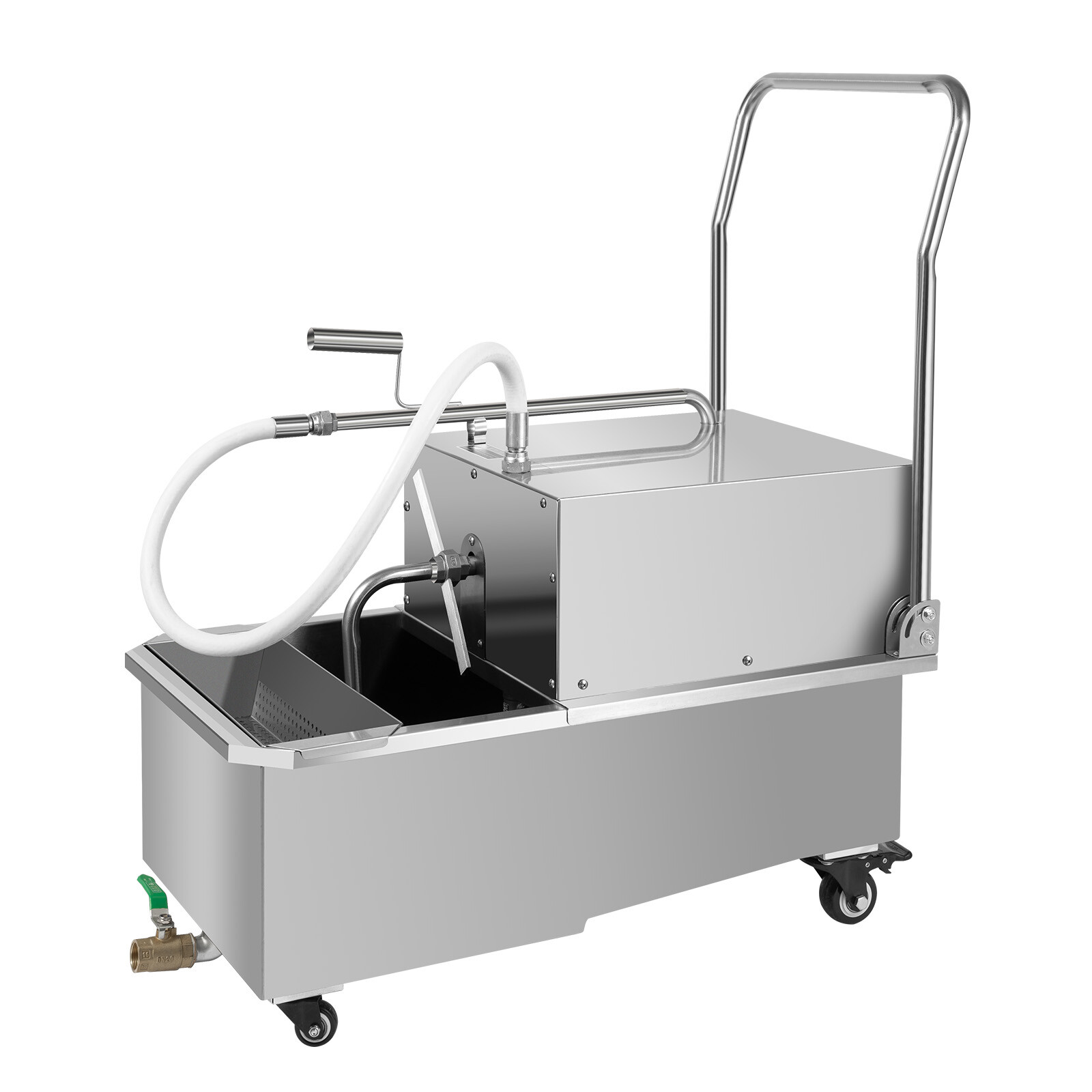 550W Mobile Deep Fryer Filter 55L Commercial Frying Oil Filter System Machine