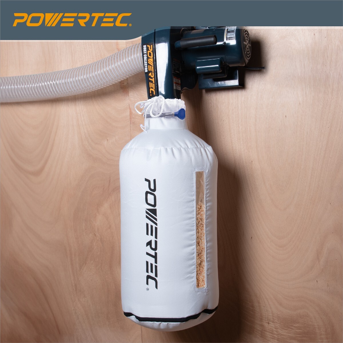 POWERTEC 70398 Dust Filter Bag for Wall Mount Dust Collectors, 30 Micron