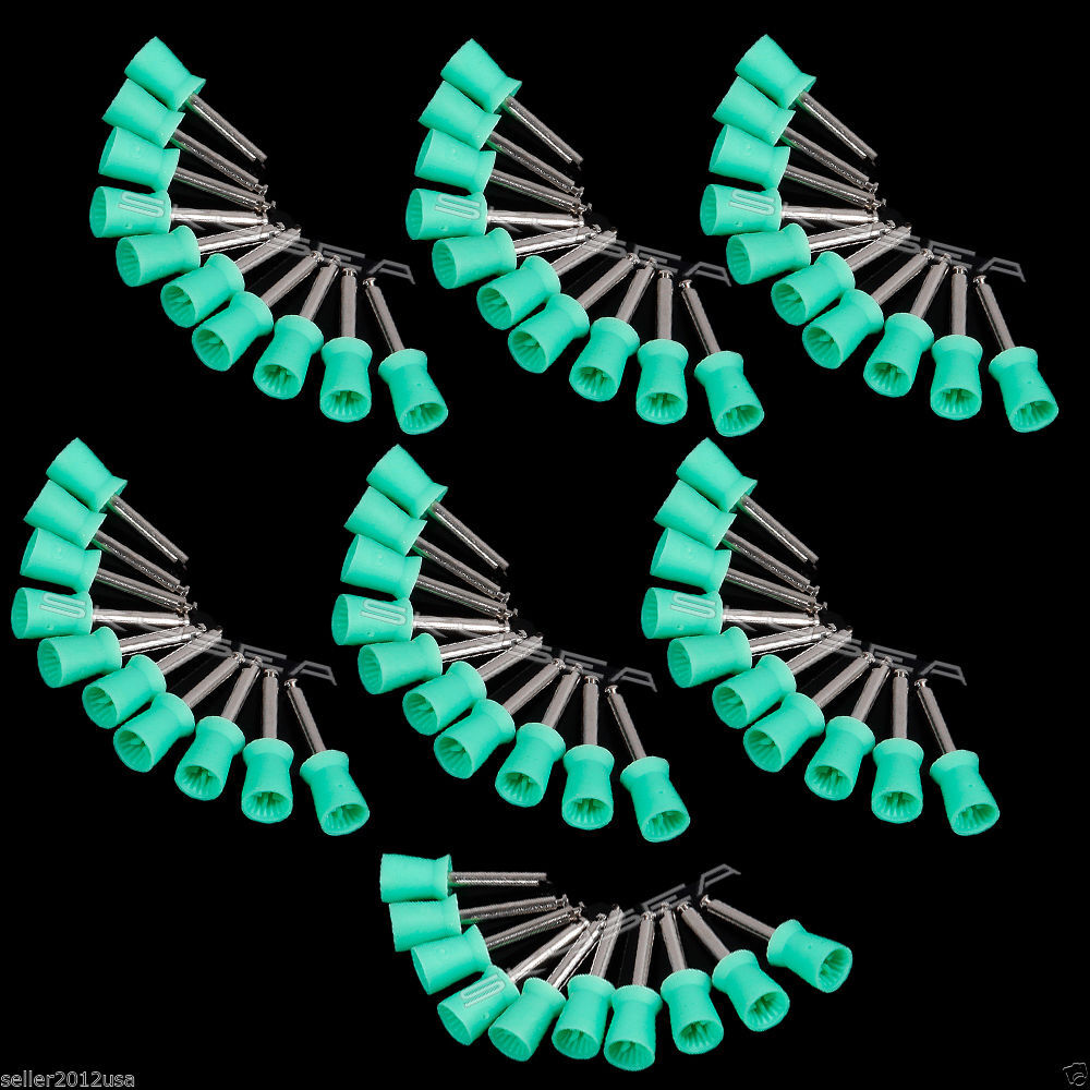 Dental Latch type Prophy Polishing Cups Polisher Rubber Polish Brushes green ad