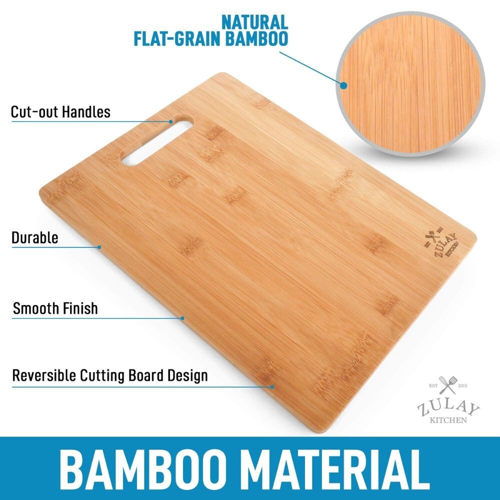 Zulay Bamboo Cutting Board Set - 3 Piece