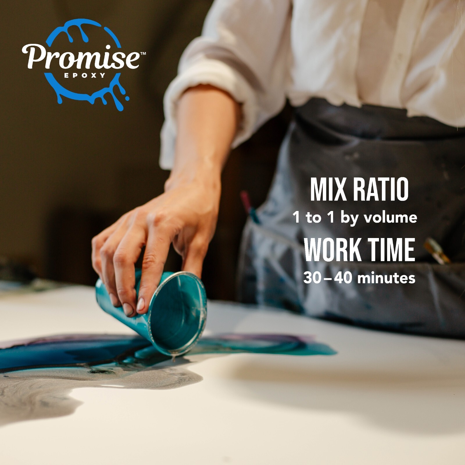 Promise Epoxy - 1 Gallon Kit of Crystal Clear Table Top Epoxy Resin