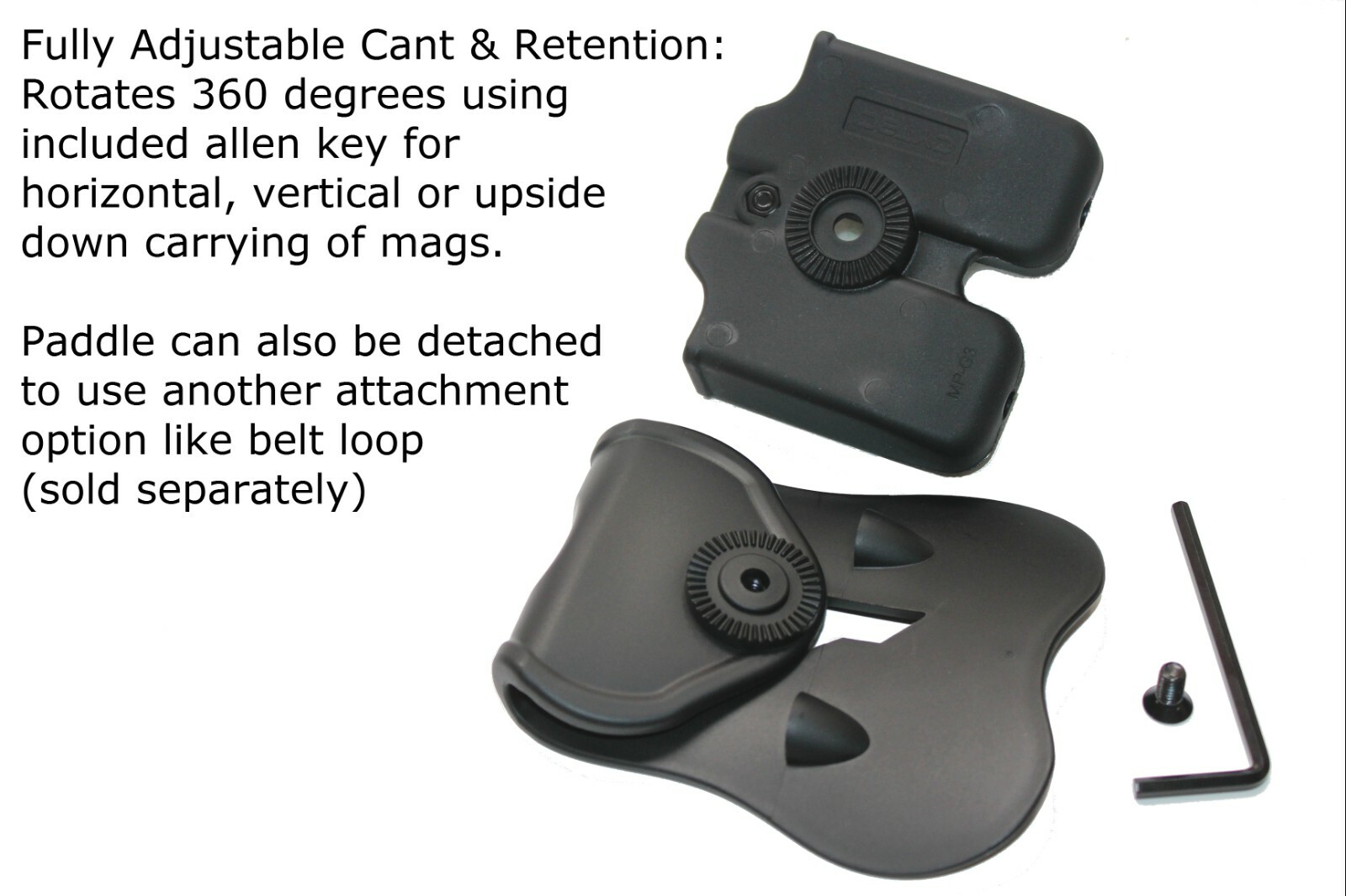 For Glock 17/19/19X/22/23/26/27/45 Double Magazine Pouch/Carrier Paddle Holster