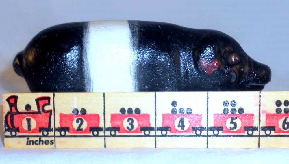 Late 1900s Polychrome Painted Composition Folk Art Pig Standing By J Dierwechter