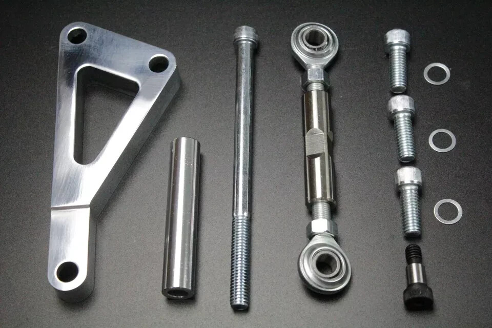 SBC Chevy Alum Pulley & Bracket Kit w Alternator Power Steering Long Water Pump