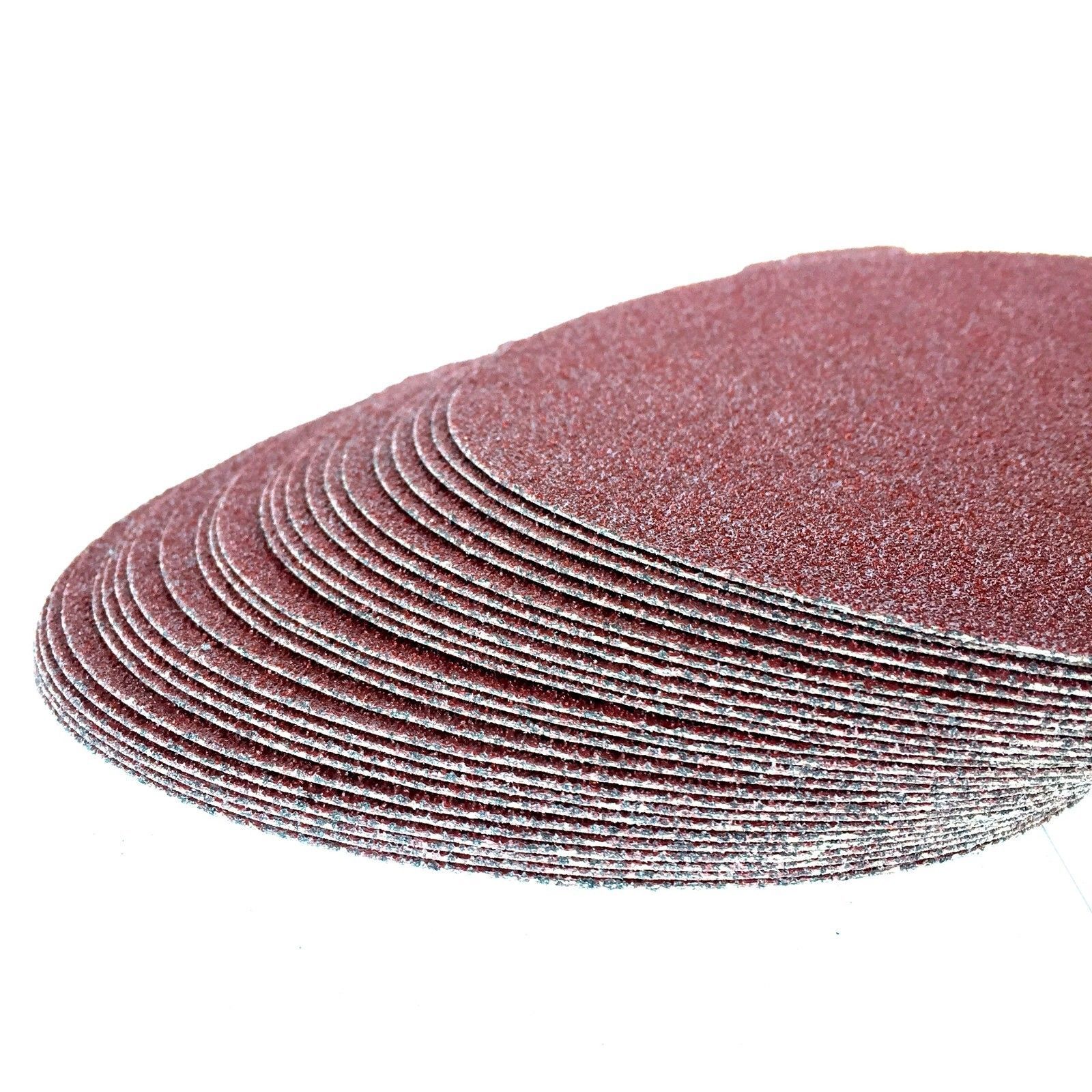 8 Inch Heavy Duty Adhesive Sticky Back Tabbed Sanding Discs (25 Pack, 36 Grit)