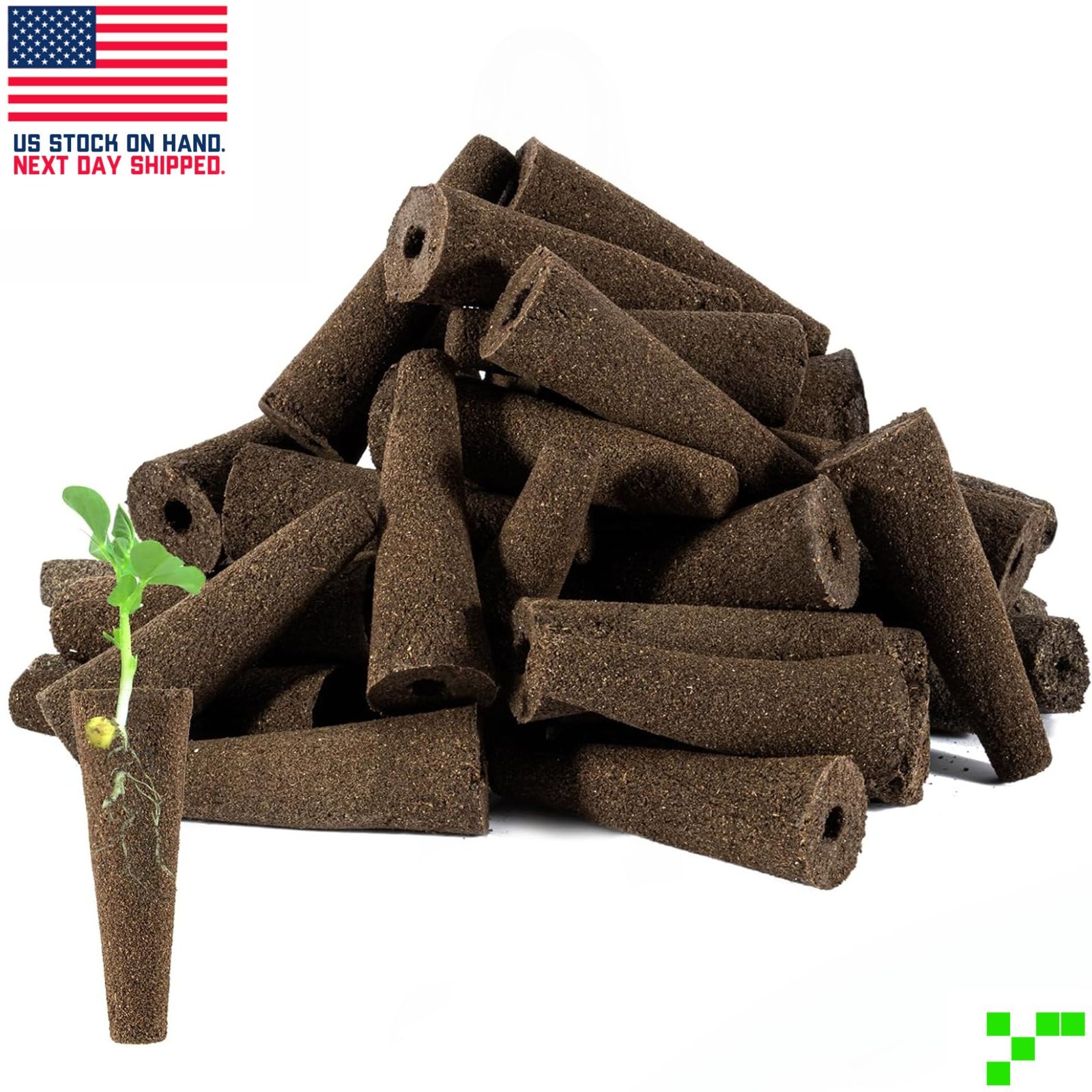 50 pc Hydroponic Grow Sponges Seed Starter Plugs for Herbs, Vegetables & Flowers