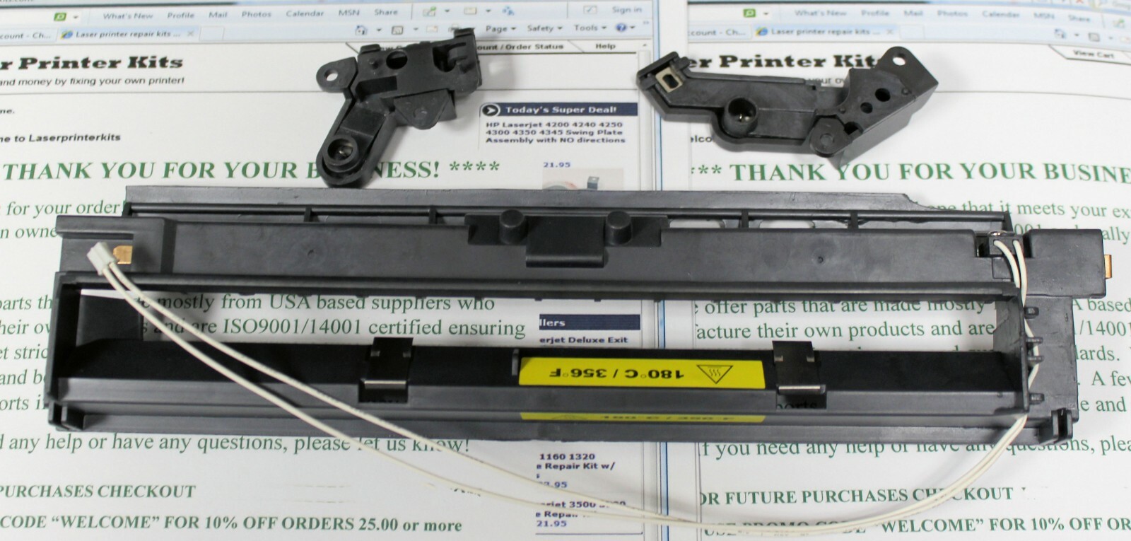 LEXMARK T640 T642 T644 40X0121 FUSER COVER ASSEMBLY NEW THERMISTOR THERMOSWITCH