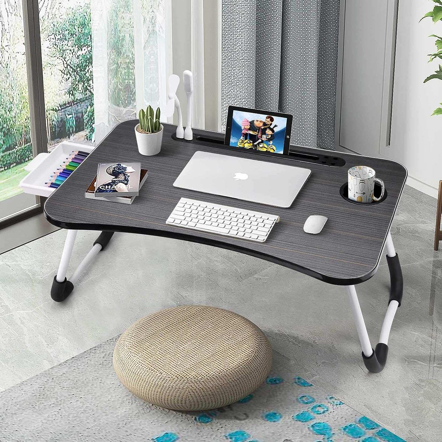 Laptop Desk,Laptop Bed Stand Foldable,Laptop Table Folding Breakfast Tray,Black