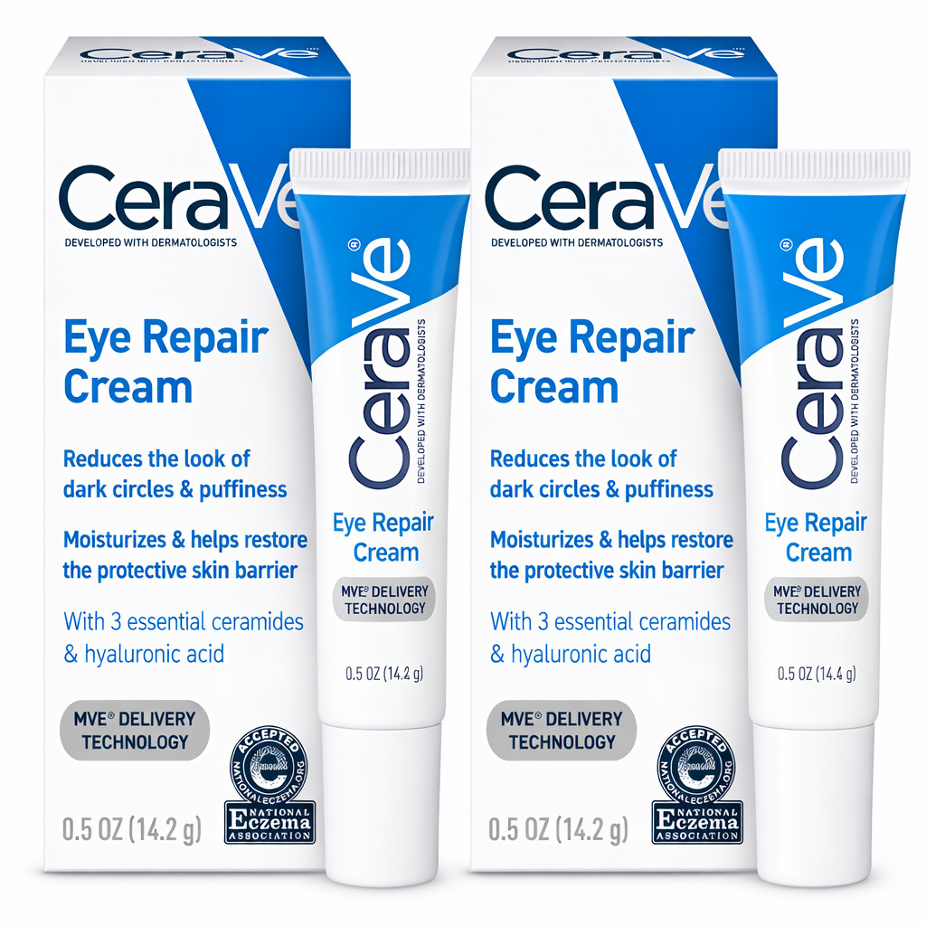 2 Pack CeraVe Eye Repair Cream 0.5 oz for Dark Circles & Puffiness FREE SHIPPING