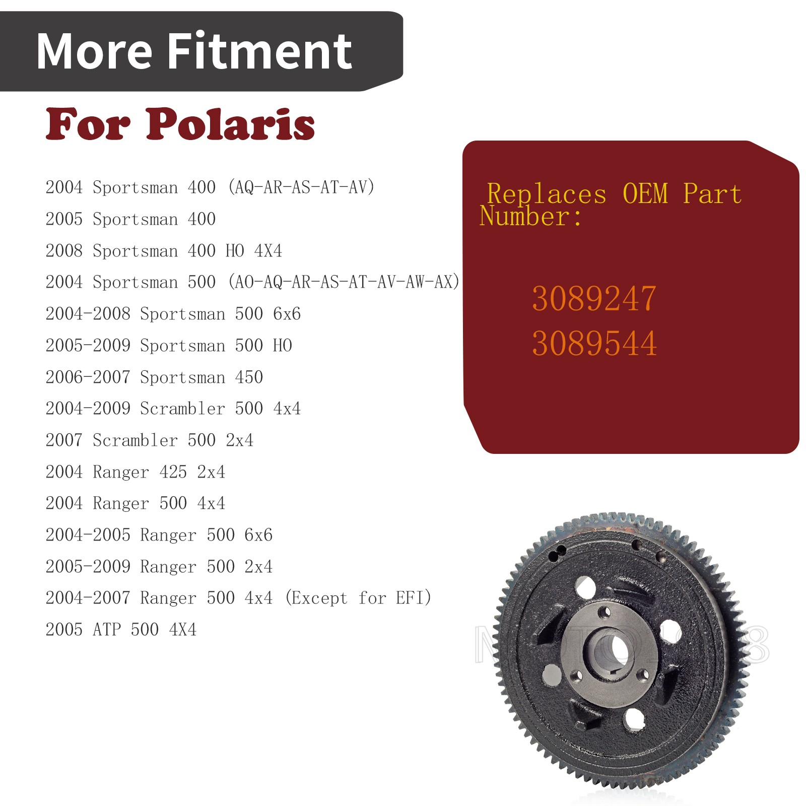 Flywheel Rotor 3089247 3089544 For Polaris Sportsman 500 4x4 HO 2005 2006-2009