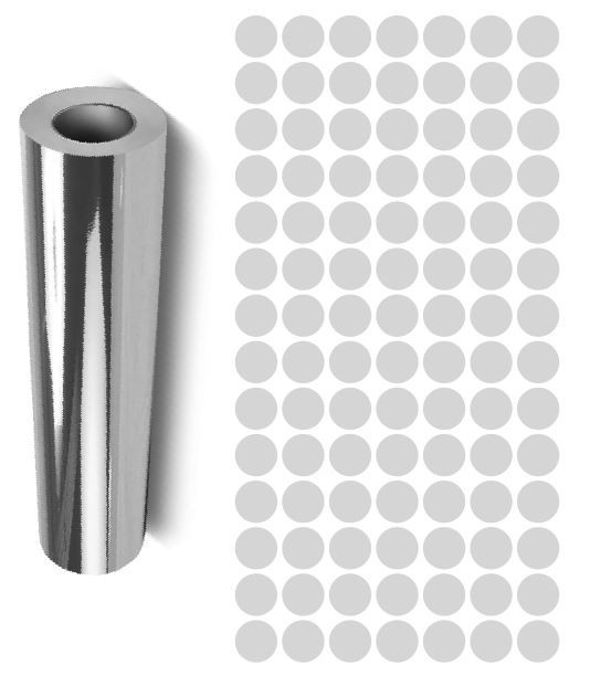 Dots Round Vinyl Color Coded Inventory Label Chrome Silver 1/2 Inch Stickers