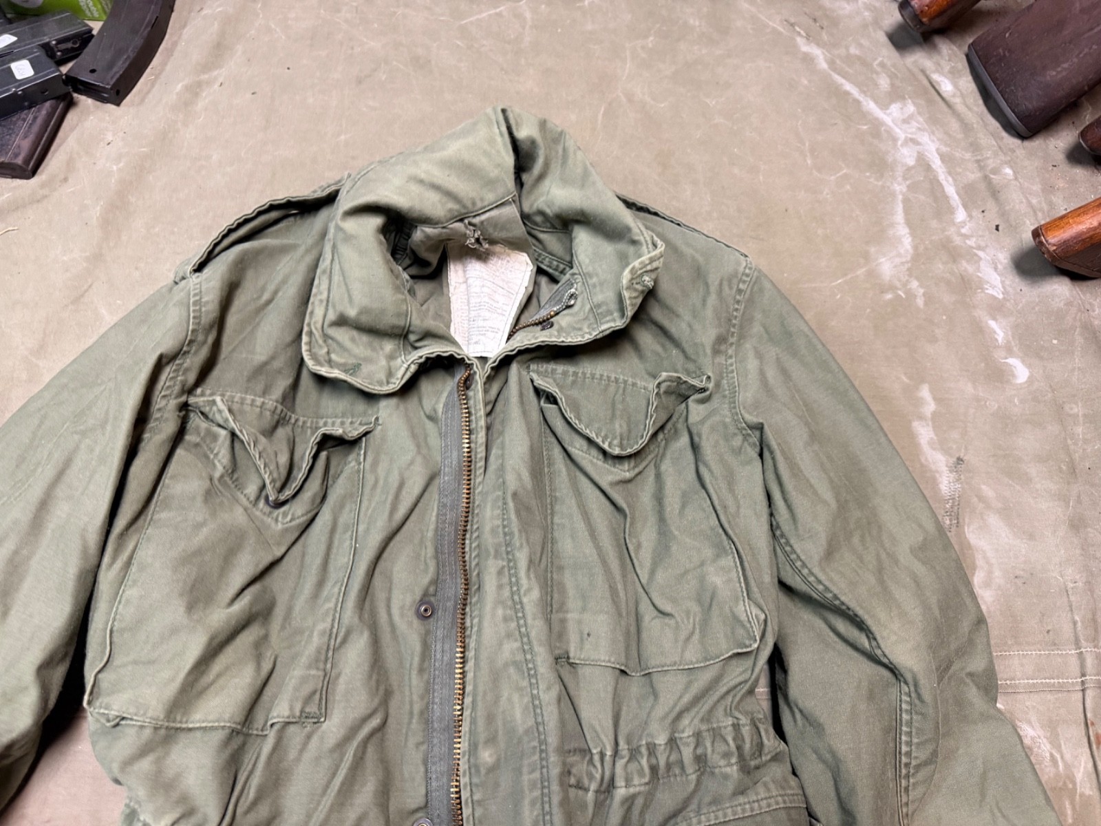 ORIGINAL VIETNAM WAR US ARMY OG-107 COLD WEATHER PARKA-SMALL SHORT