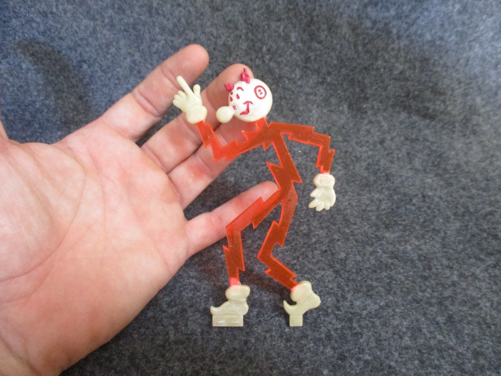 Vintage Reddy Kilowatt Plastic Figure Business Card Holder - No Stand