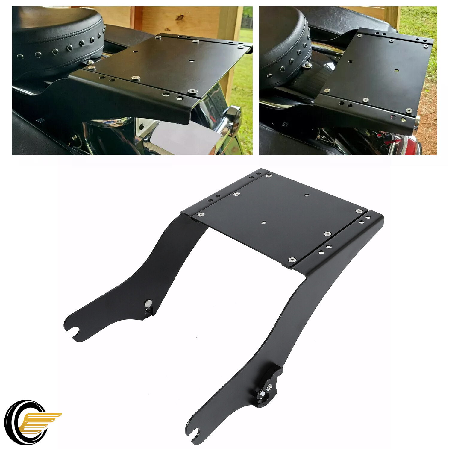 Two Up Tour Pack Pak Trunk Mount Bracket Rack for Harley Electra Glide Road King