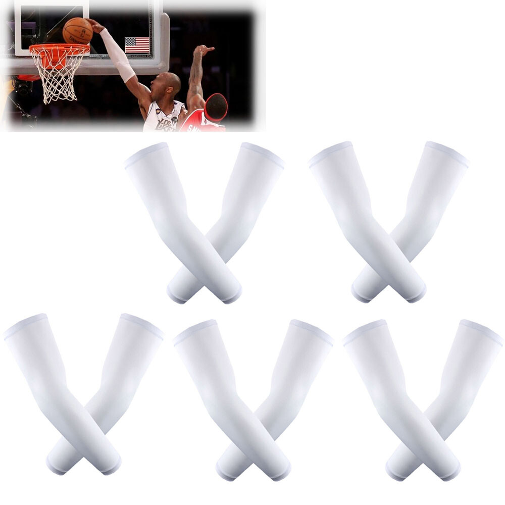 5 Pairs Cooling Arm Sleeves Cover UV Sun Protection Sports Outdoor For Men Women