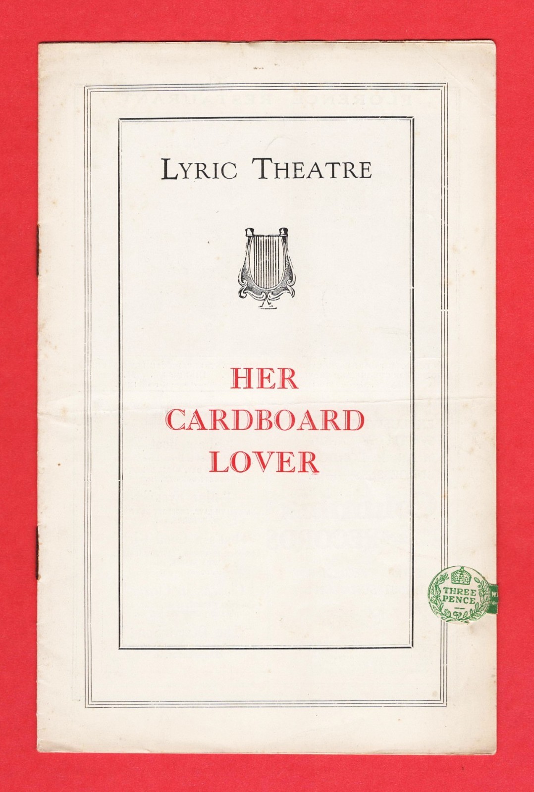 Tallulah Bankhead "HER CARDBOARD LOVER" Leslie Howard 1928 London Playbill