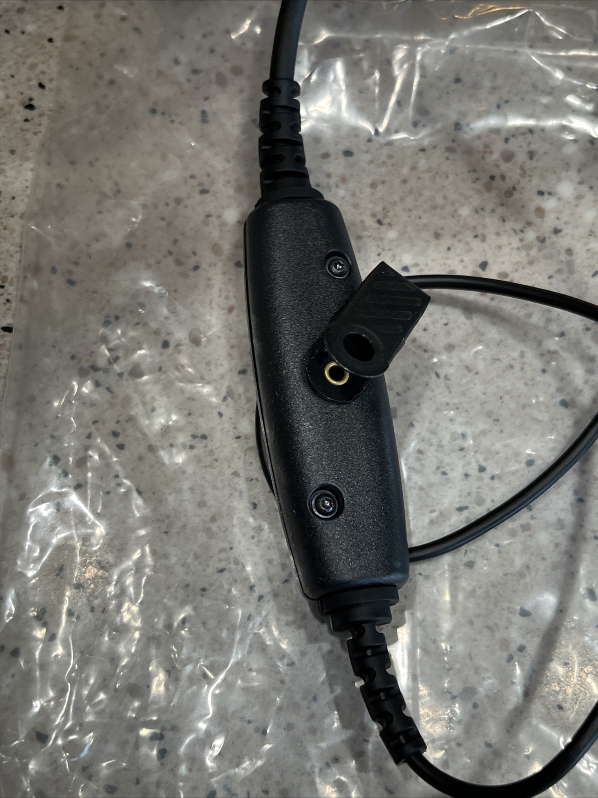 NEW Harris RF-5961-HS005 PTT Headset / Microphone W/ 6 PIN MIL SPEC CONNECTION