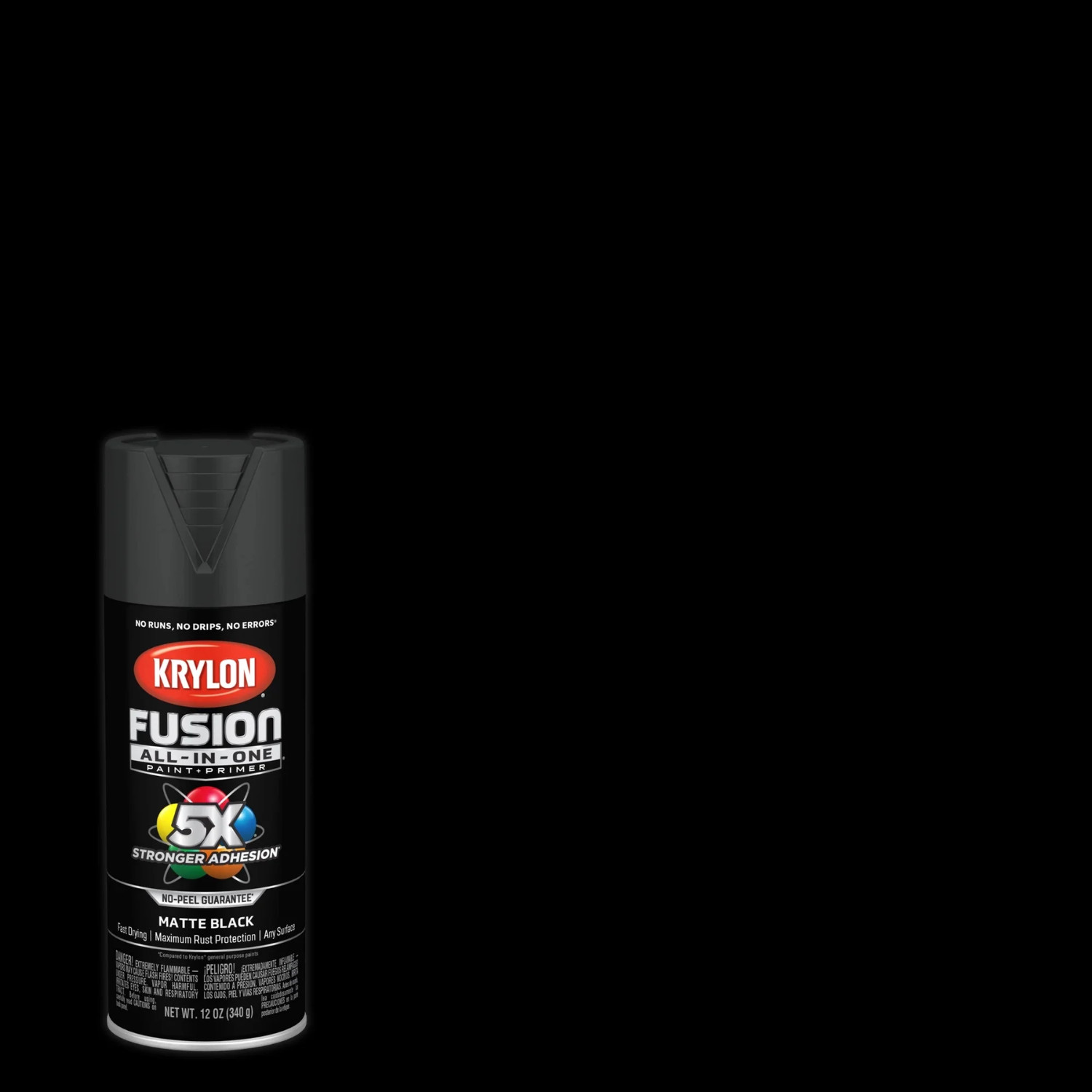 (2 Pack) Krylon Fusion All-In-One Black Matte 12 oz Spray Paint, Multi-Surface