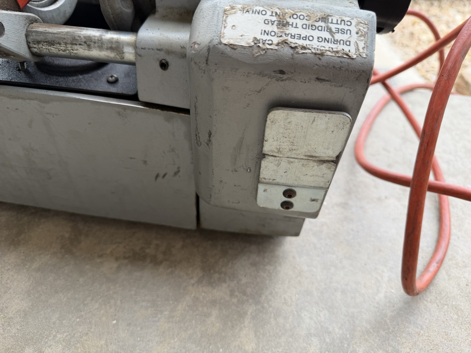 RIDGID 1210 PIPE THREADING MACHINE 110V WITH POWER CORD PEDAL ETC WORKS (READ)