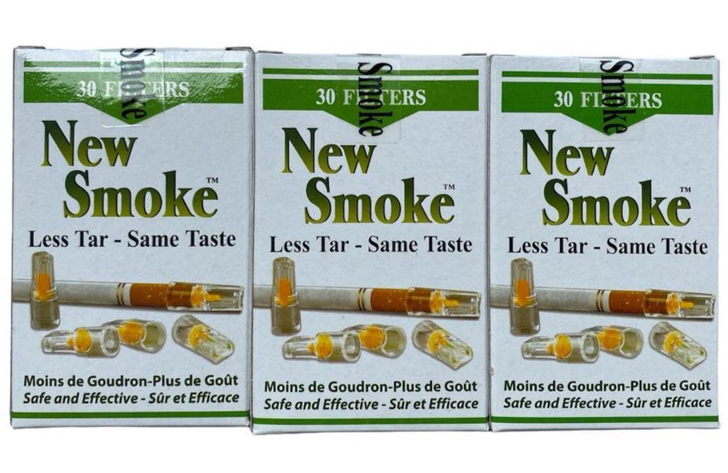 3 PKS NEW SMOKE Cigarette Filters = 90 Filters - Lowers Nicotine Nic Out & Tar