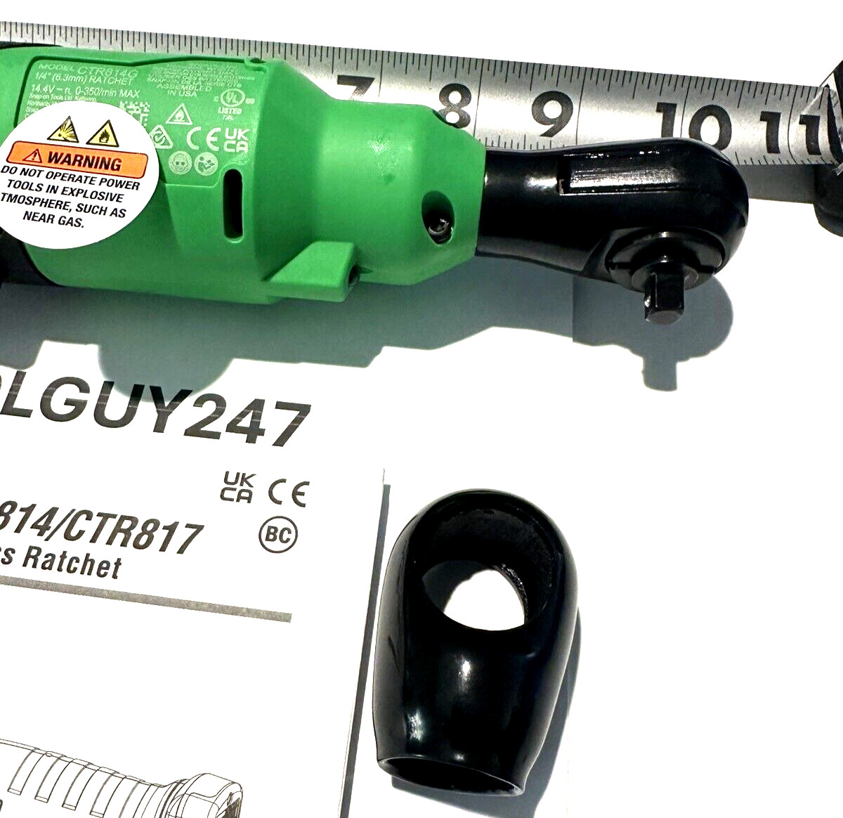 SNAP ON TOOLS Lithium Ion CTR814 GDB 14.4V 1/4" drive Cordless Brushless Ratchet