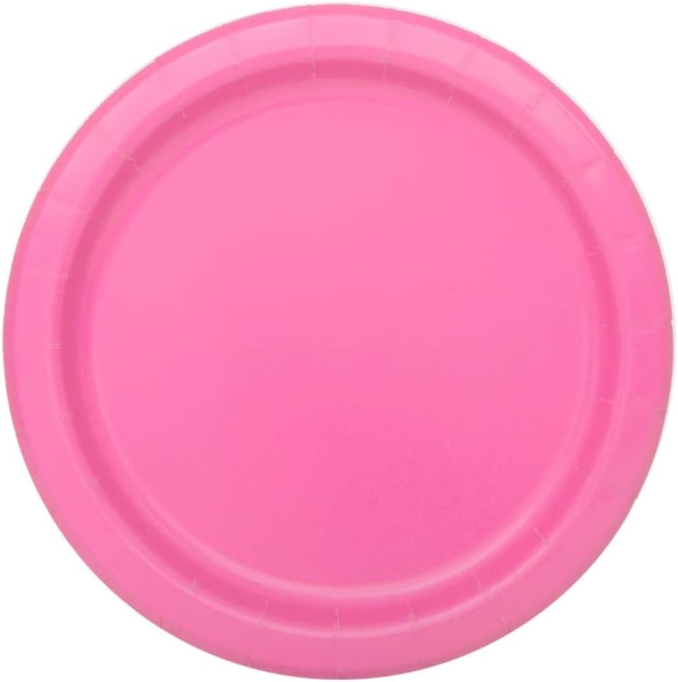 7" Solid Pink Dessert Plates - Colorful Tableware for All Occasions