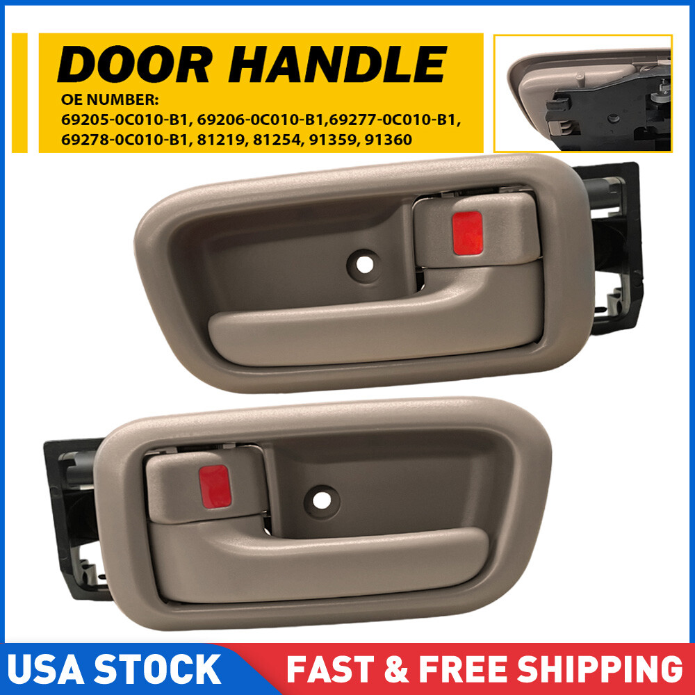 For 2000-2006 Toyota Tundra Pair Front Interior Door Handle Left & Right Beige
