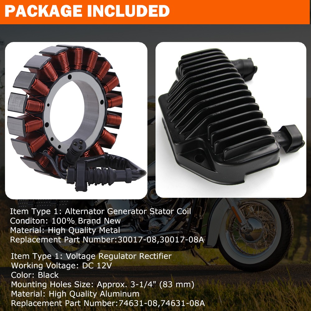 2008-2016 Dyna Stator and Voltage Regulator Rectifier For Harley Dyna 30017-08
