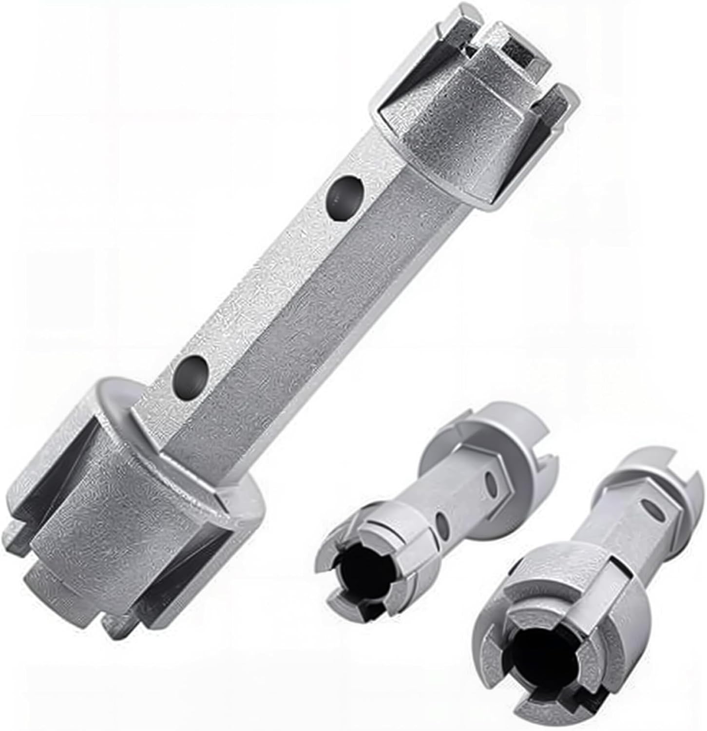 Tub Drain Remover & Basin Wrench, Dual Ended Ratchet Wrench Use to Silver