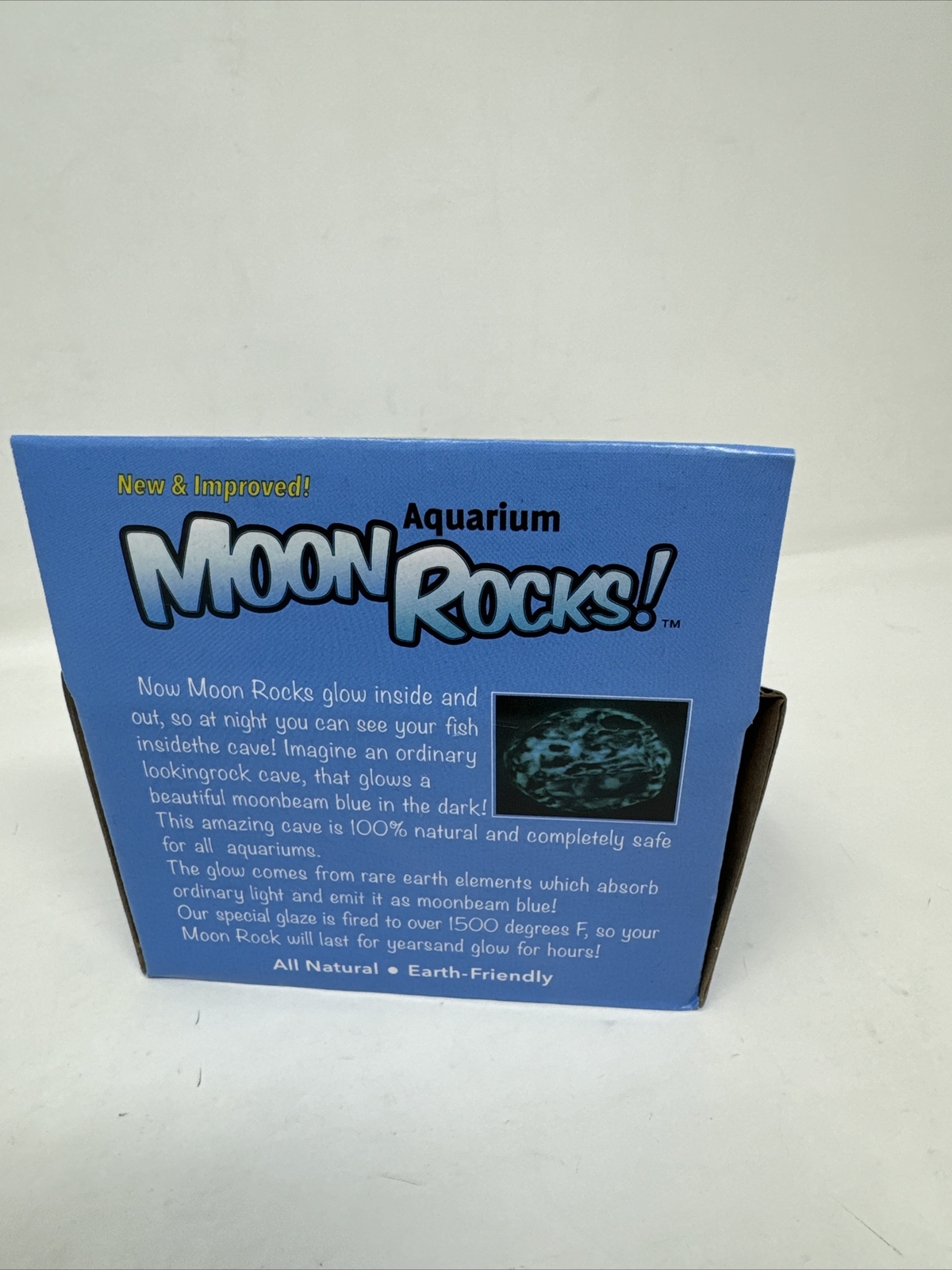 Aquarium Rock Cave Moon Rock Glow-in-the-Dark Ceramic Fish Cave Blue White NEW