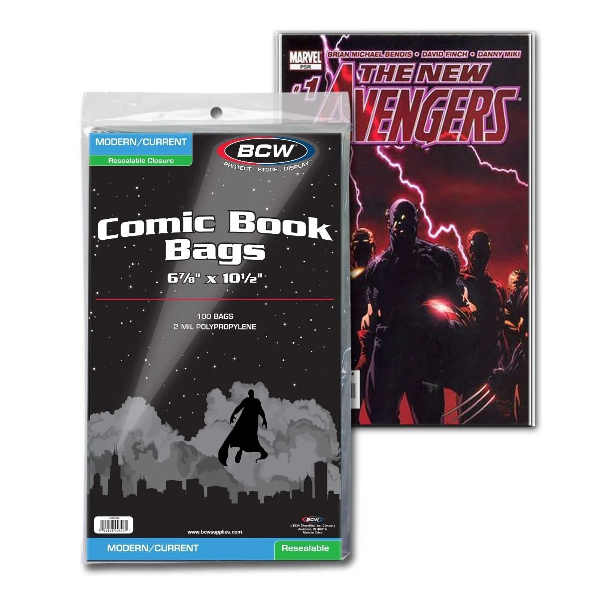 100 - BCW Current Modern Resealable 2-Mil Polypropylene Comic Book Bags!