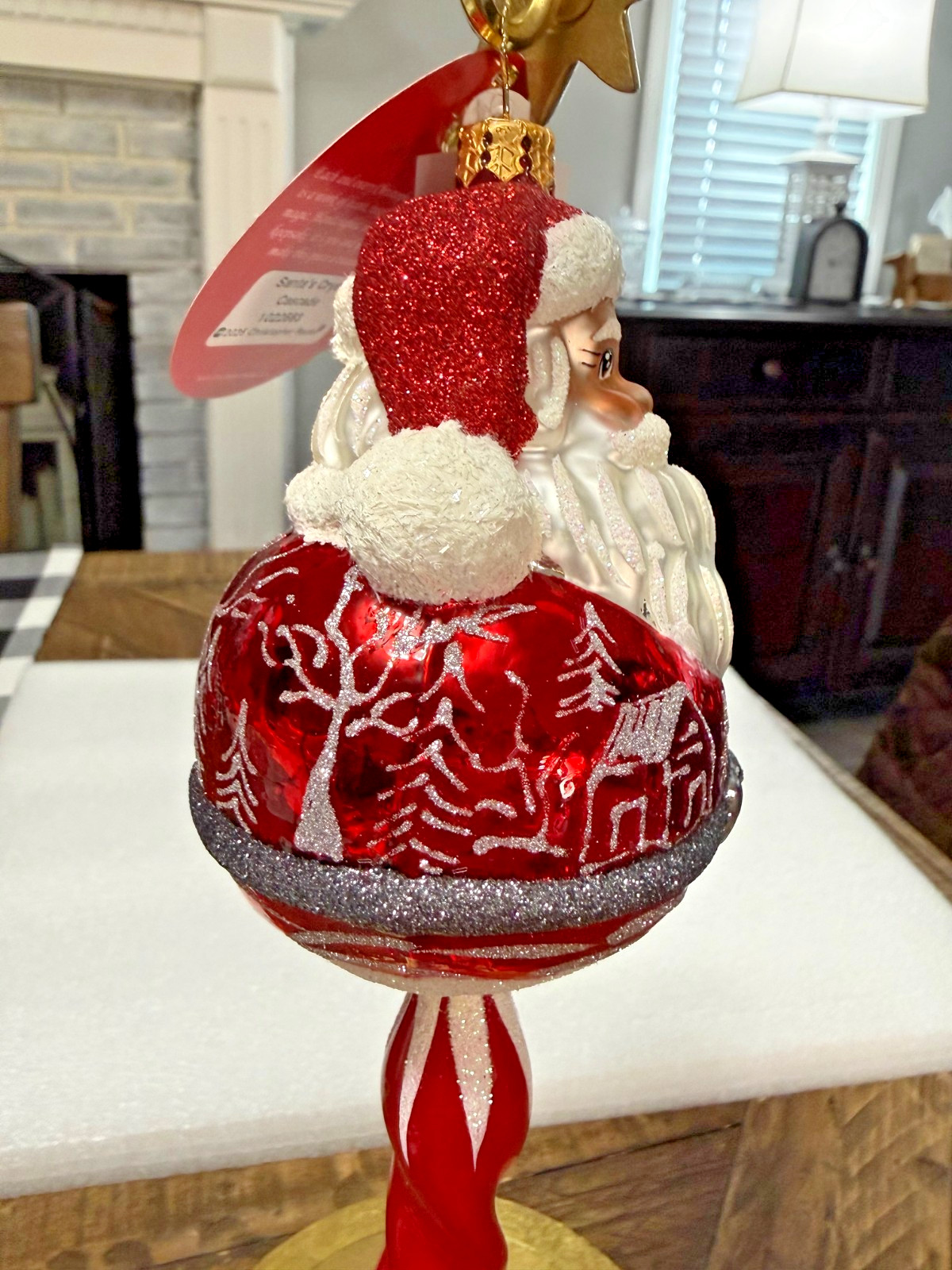 Christopher Radko "Santa's Crystal Cascade" Santa Icicle Ornament