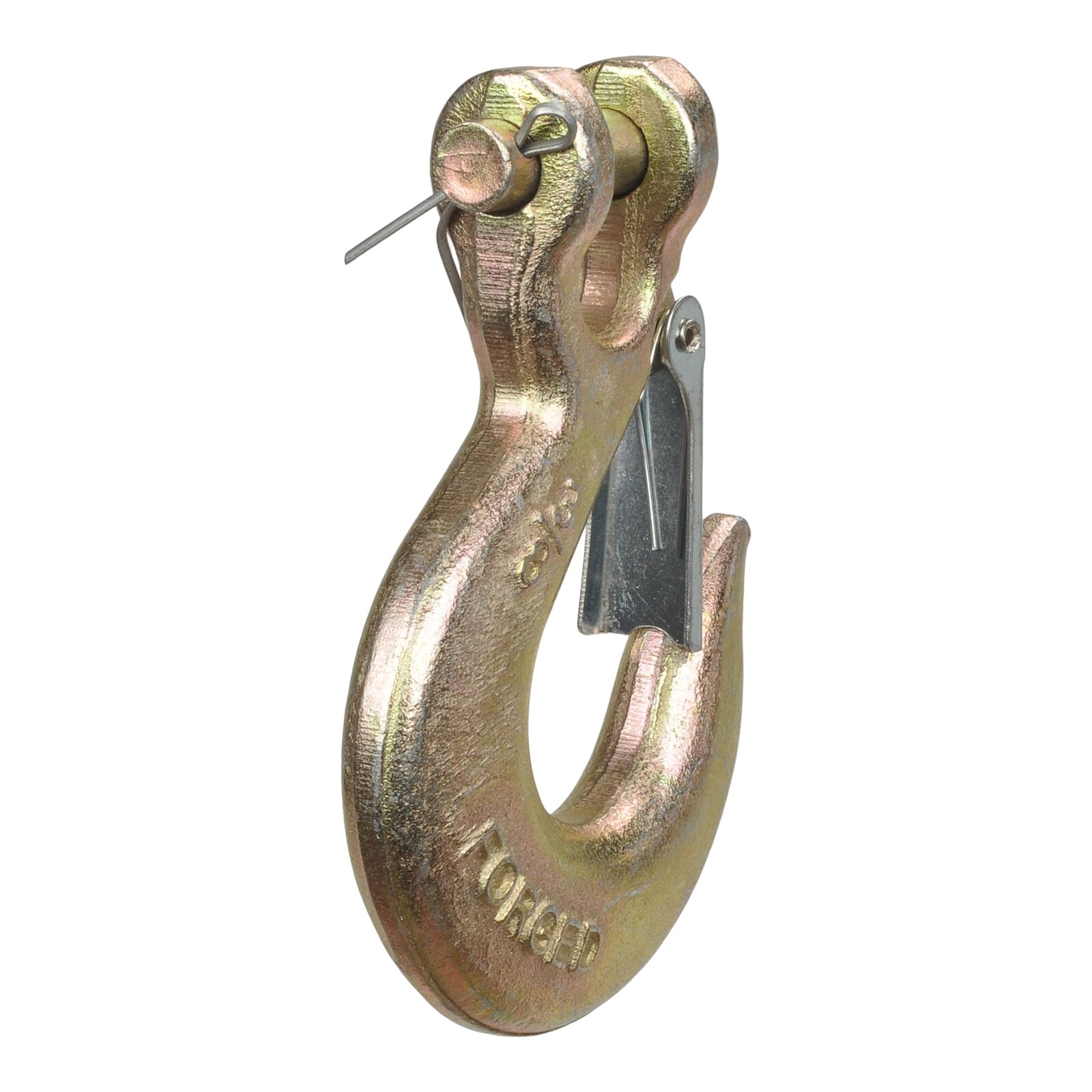 2X G70 3/8" Clevis Slip Hooks w/ Latch Tow Chain Tie Down Flatbed Truck Trailer