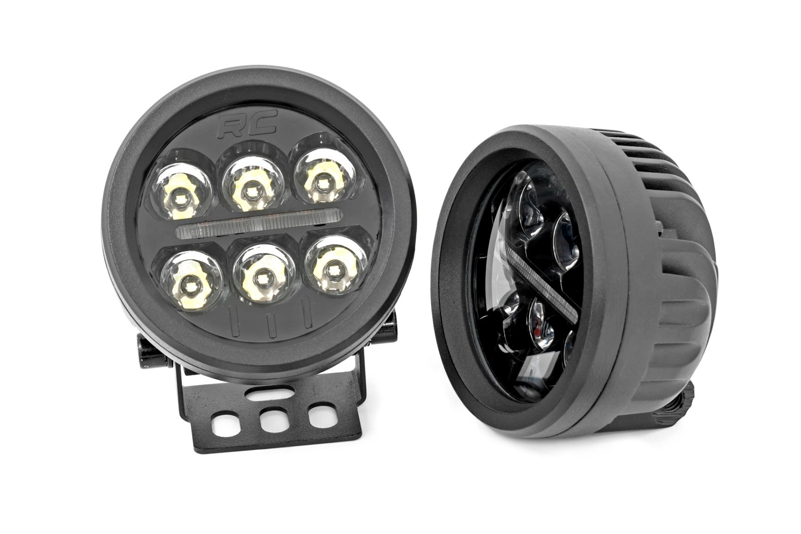 Rough Country 3.5" Black Series Round LED Lights | Amber DRL - 70900A