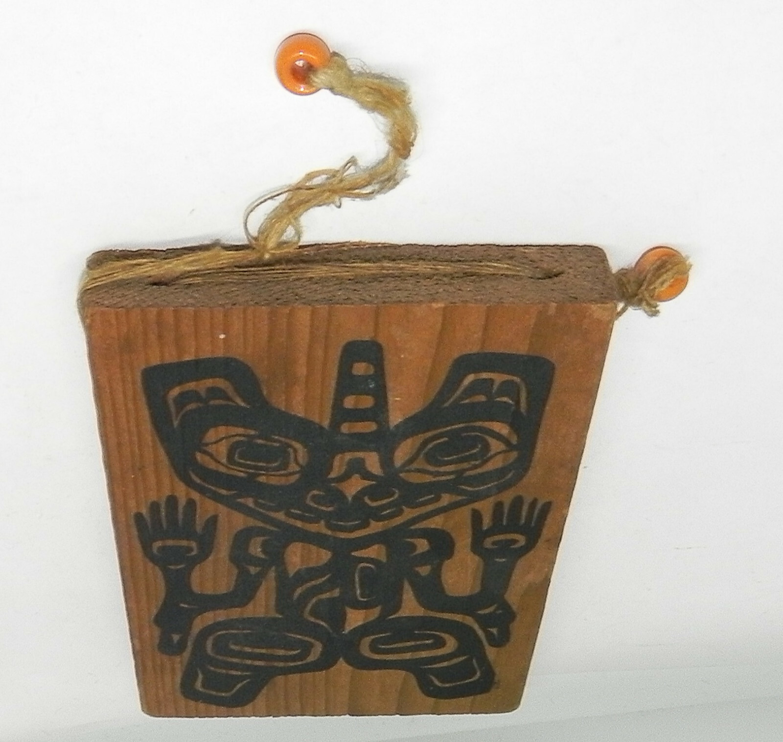 Antique Painted Cedarwood Northwest Coast HAIDA Rattle ESTATE FRESH.