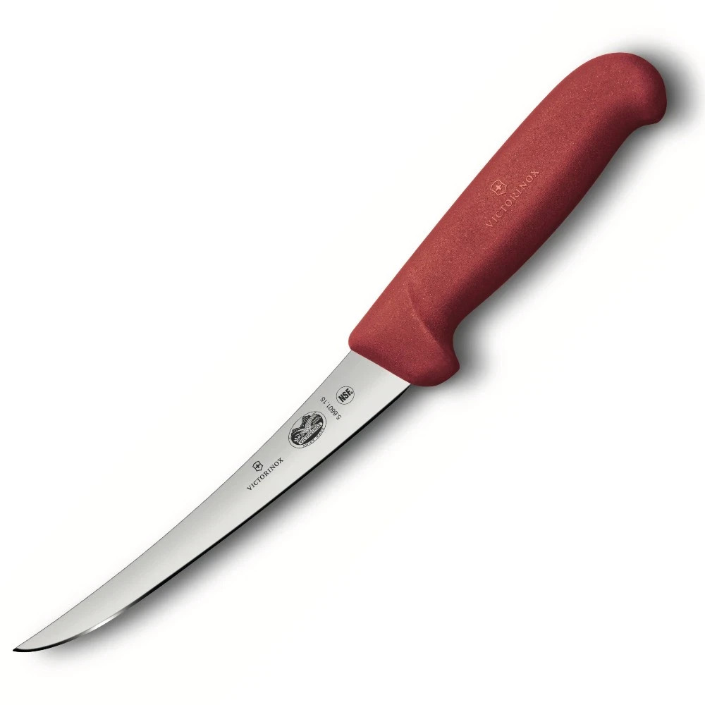 Victorinox Fibrox Boning Knife with Semi-Stiff Curved Blade Red 6" 5.6601.15