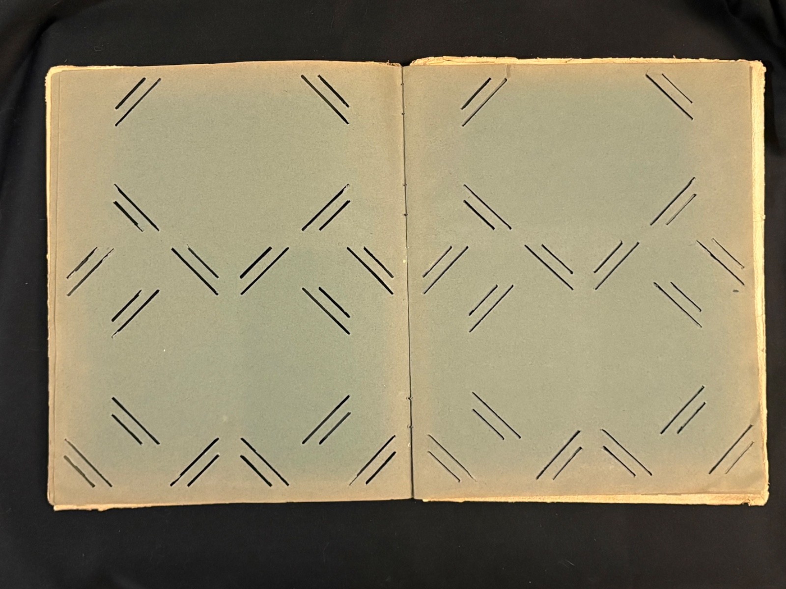 Post Cards Album Embossed Profile Art Nouveau Paper Slotted Pages Vintage Empty