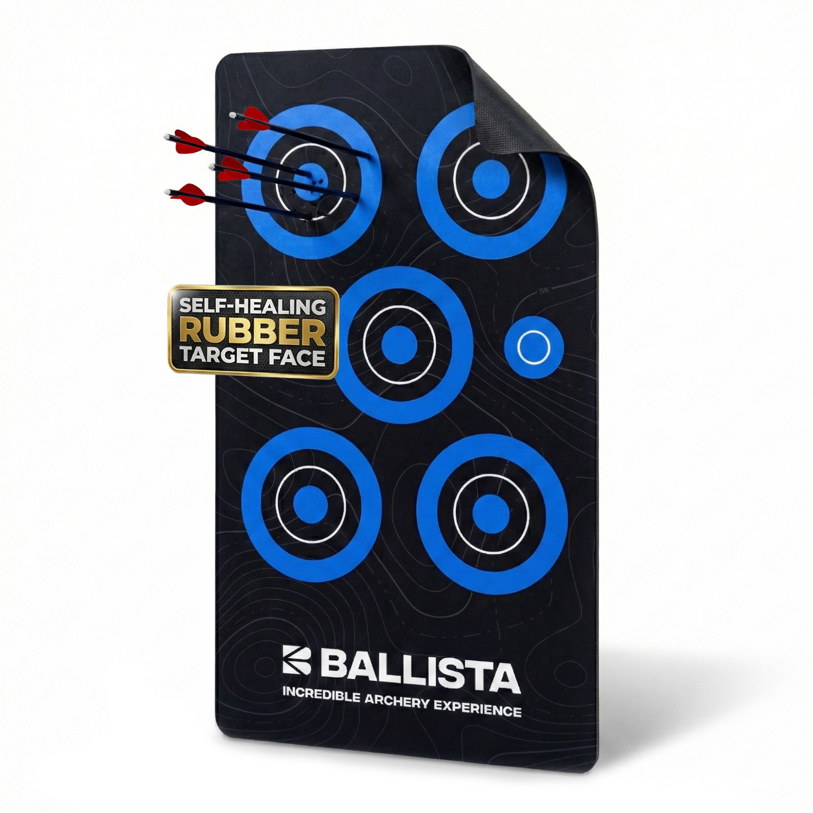 BALLISTA Reusable Self-Healing Rubber Archery Target Bright Bullseyes 13.8x23.6"