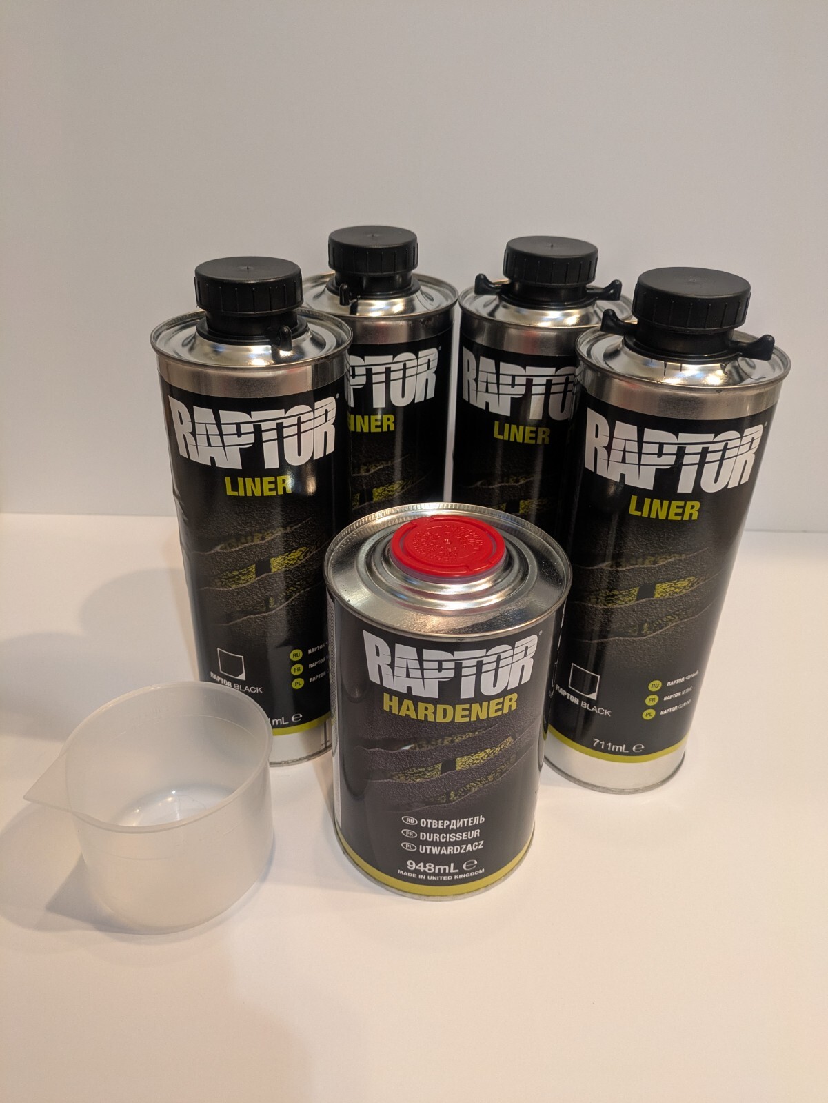 UPOL 0820 Raptor Black Spray-On Truck Bed Liner Kit w/ FREE Spray Gun (1 gallon)