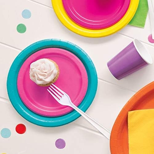 7" Solid Pink Dessert Plates - Colorful Tableware for All Occasions