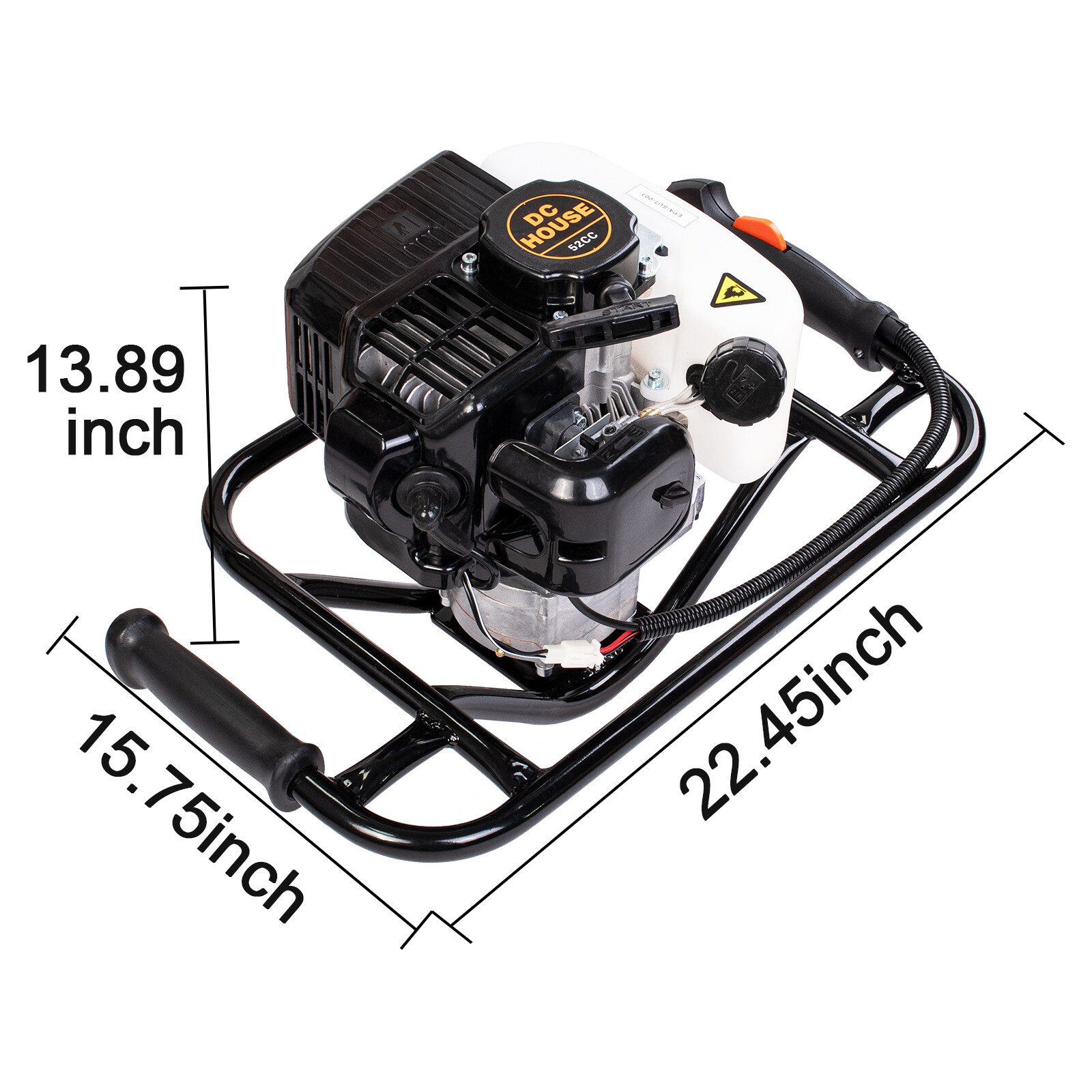 DC HOUSE 52CC 2.4HP Gas Powered Post Hole Digger, New