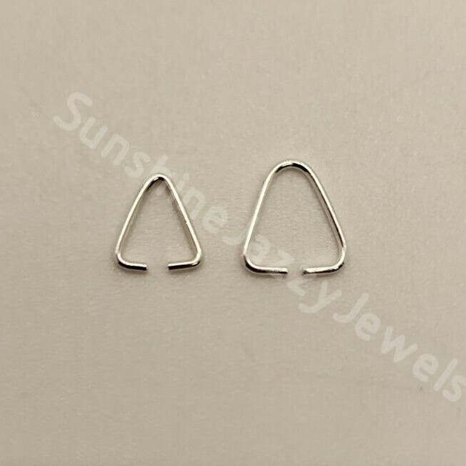 25pc Sterling Silver (925) Ice Pick/ Pinch Bails; 2 Sizes; Hang Pendants