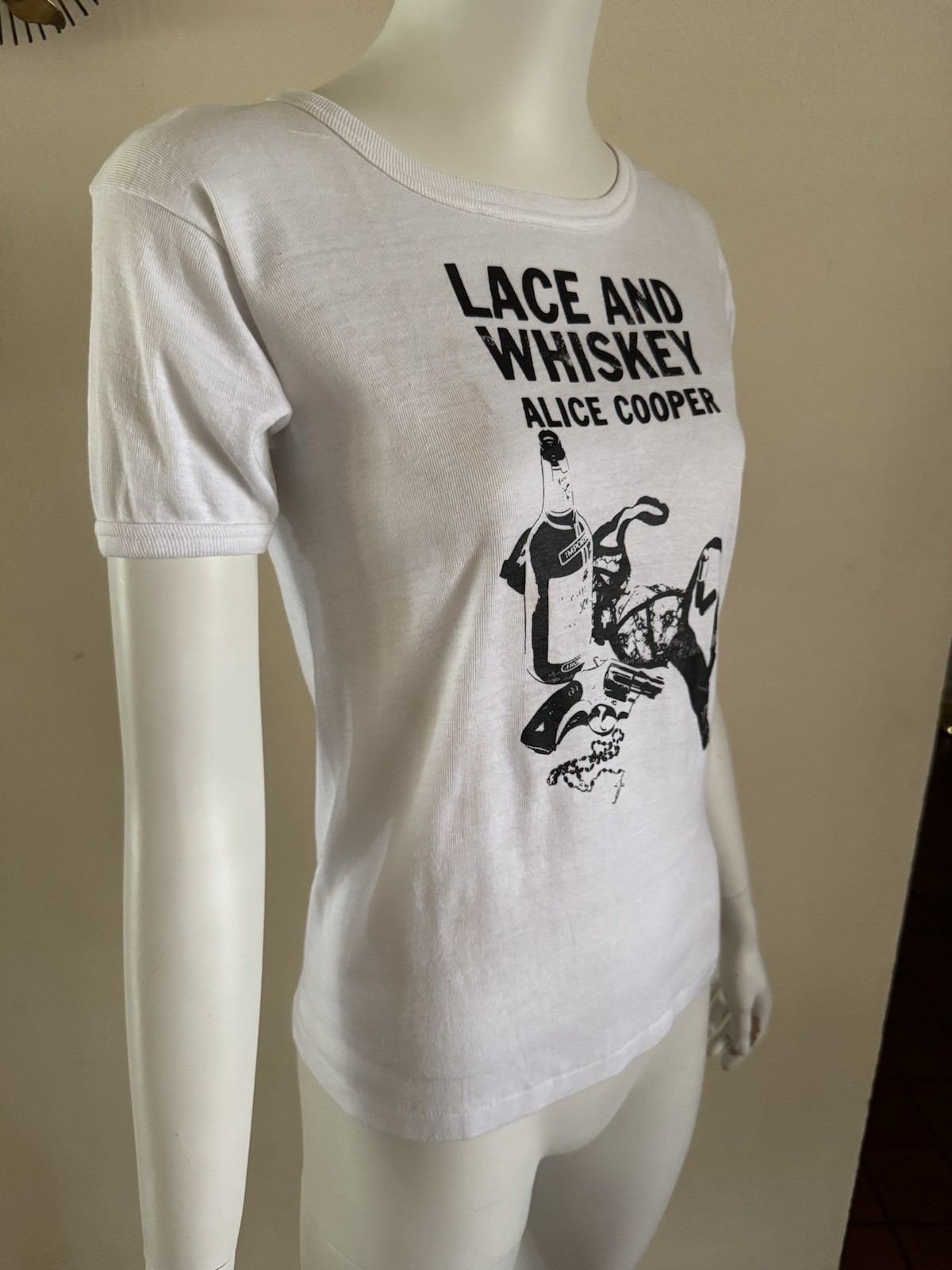 1977 ALICE COOPER LACE And WHISKEY Promo T Shirt Warner Bros LP Rock 70s Vtg