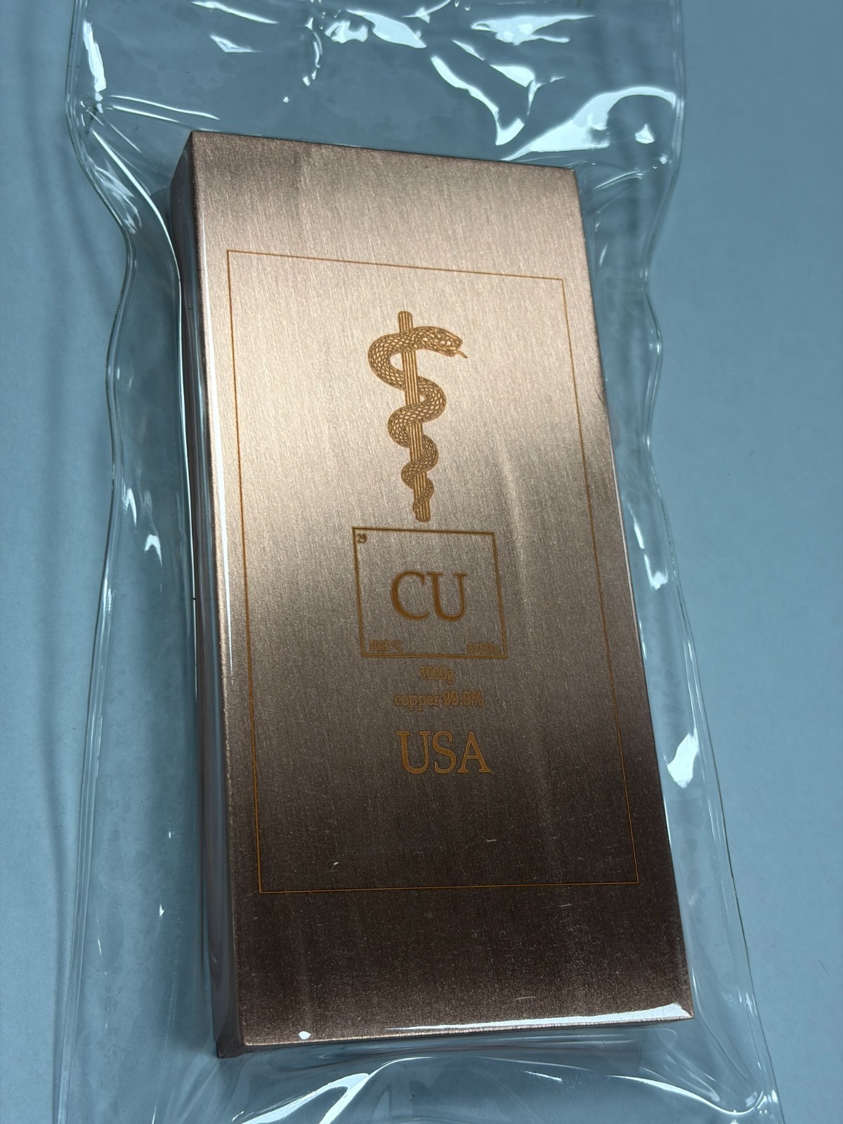 1 (One) Kg Kilogram Pure copper Bullion Bar 1000g weight sinker 1kg plummet