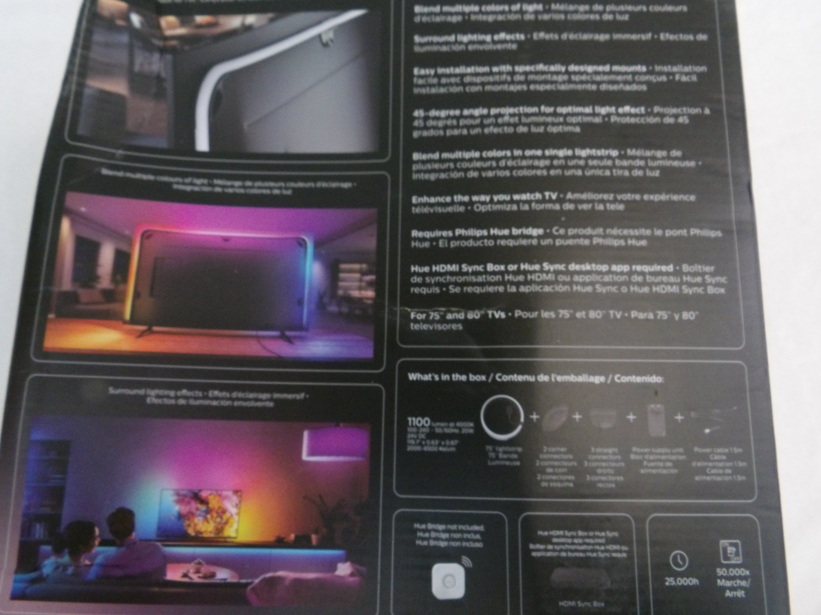 NEW DMG BOX PHILIPS HUE 560425 GRADIENT LED LIGHT STRIP FOR 75" TV